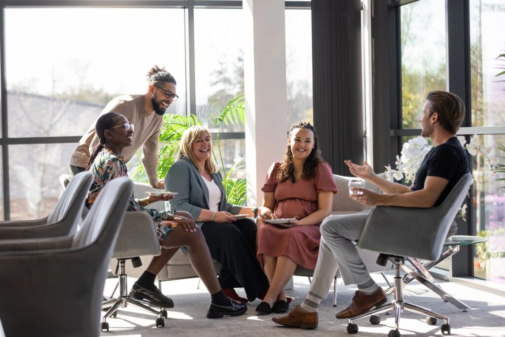 Business Team Sharing a Laugh During Work